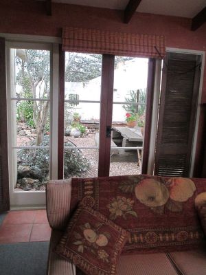Living area opening onto Mexican courtyard